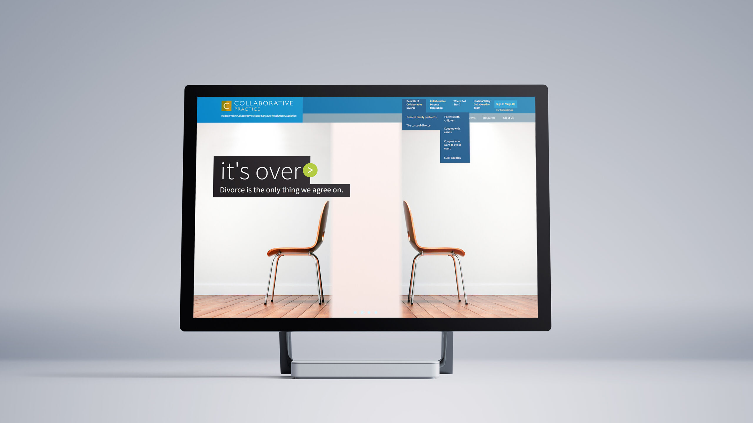 Collaborative Practice desktop website mockup