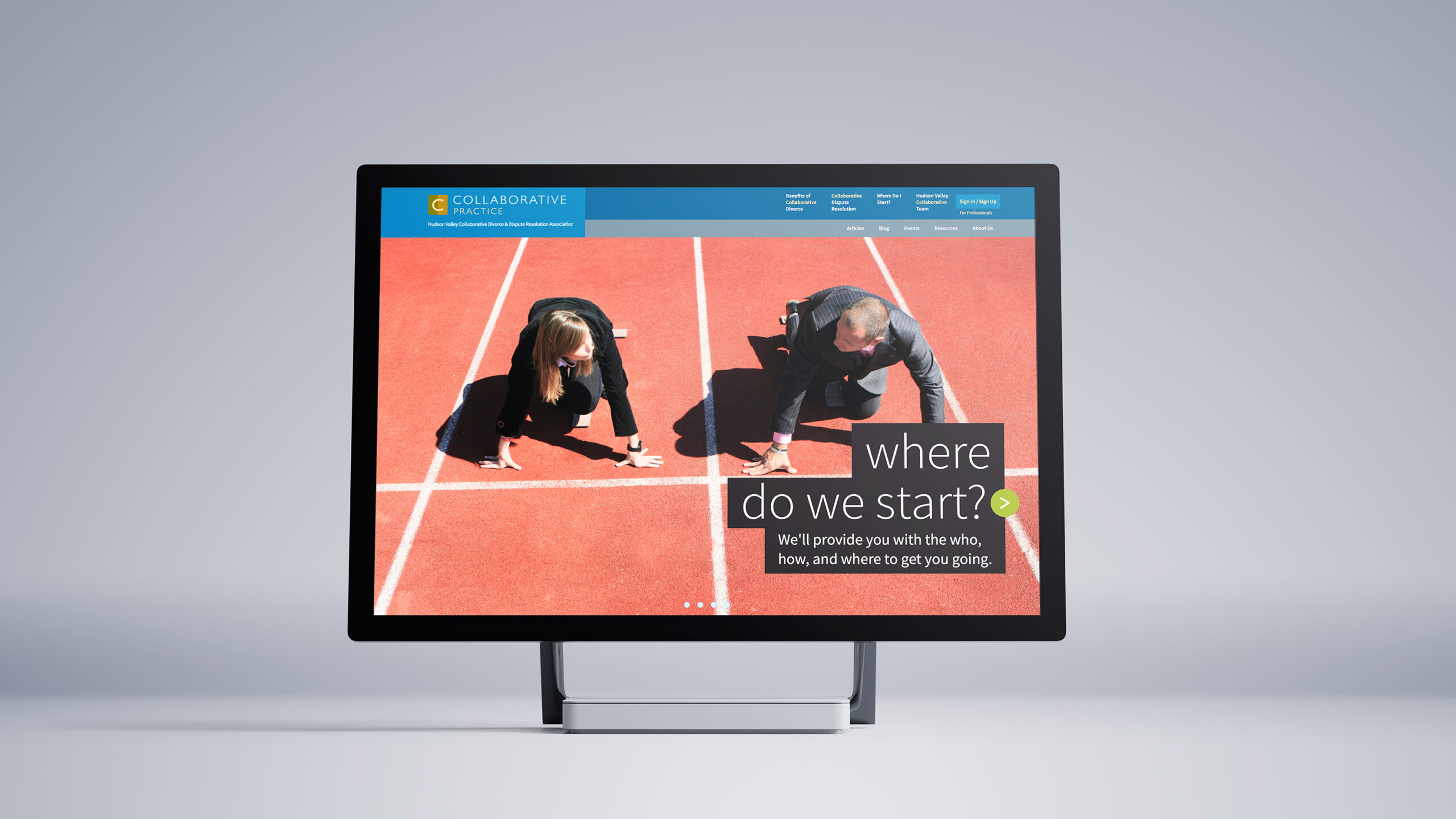 Collaborative Practice desktop website mockup