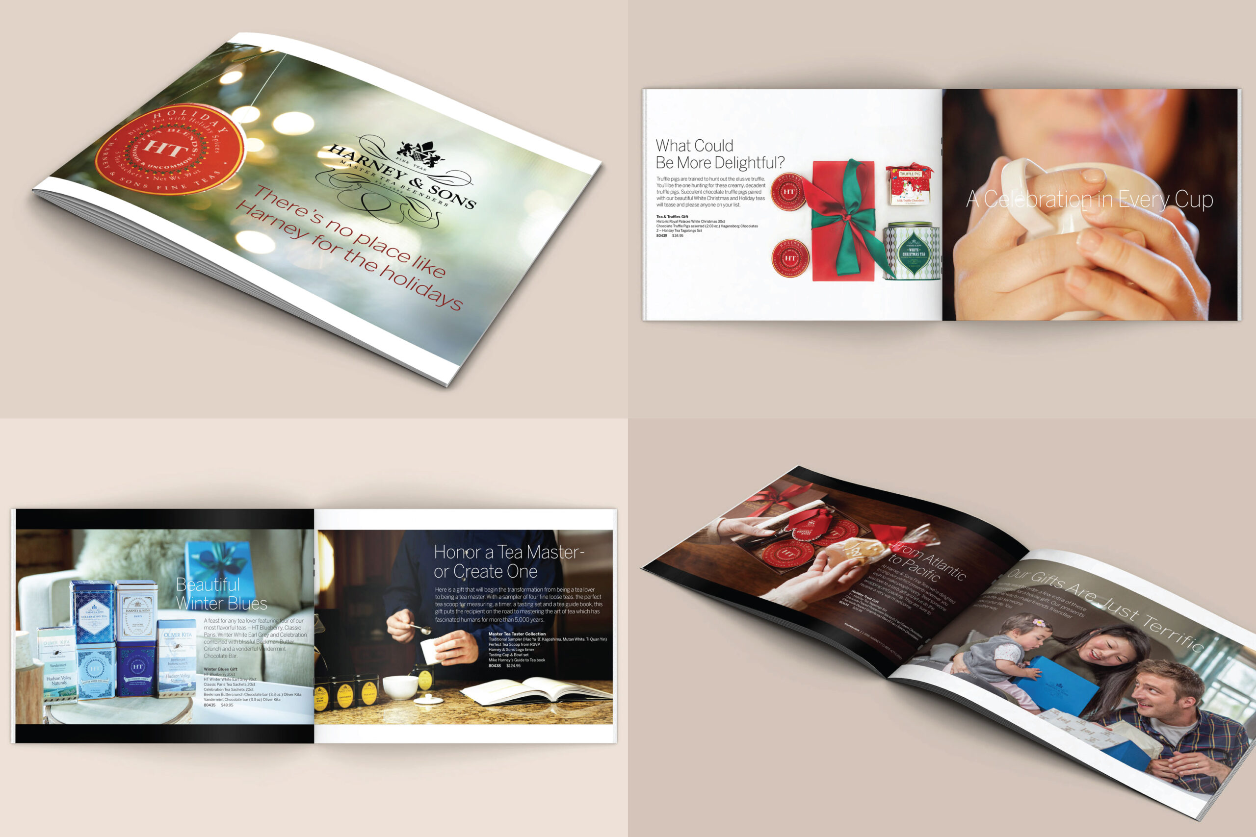 Collage of 4 spreads from Harney winter mailer