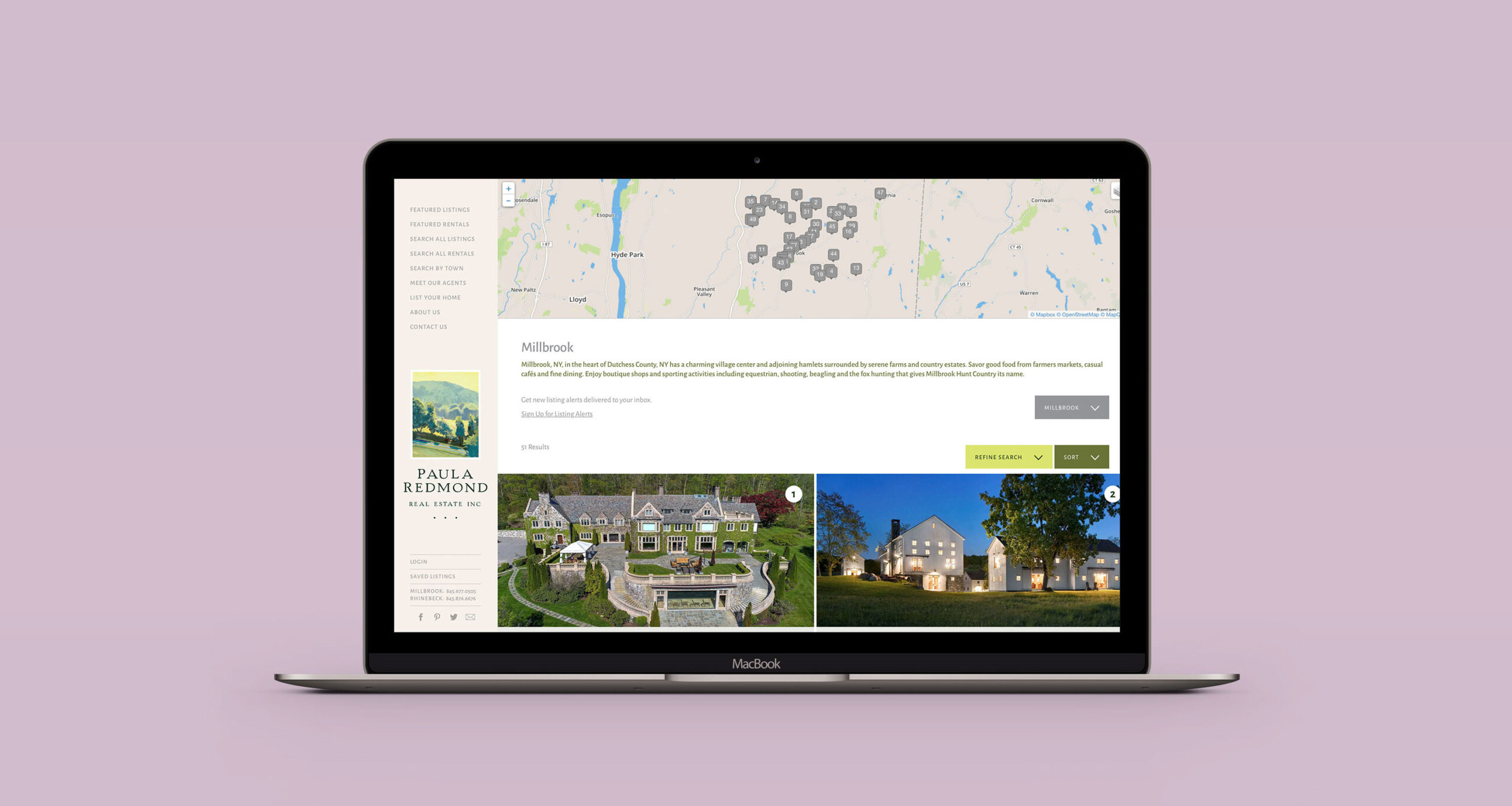 Macbook mockup of Paula Redmond Realty website