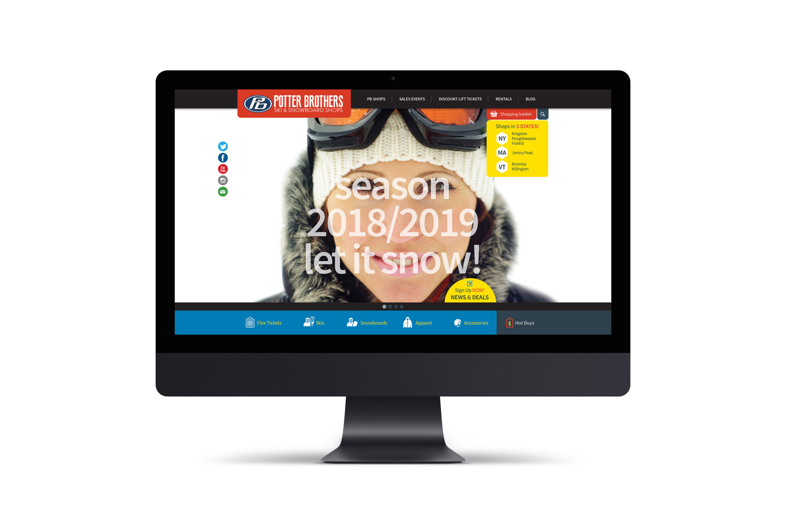 iMac mockup of Potter Brothers website