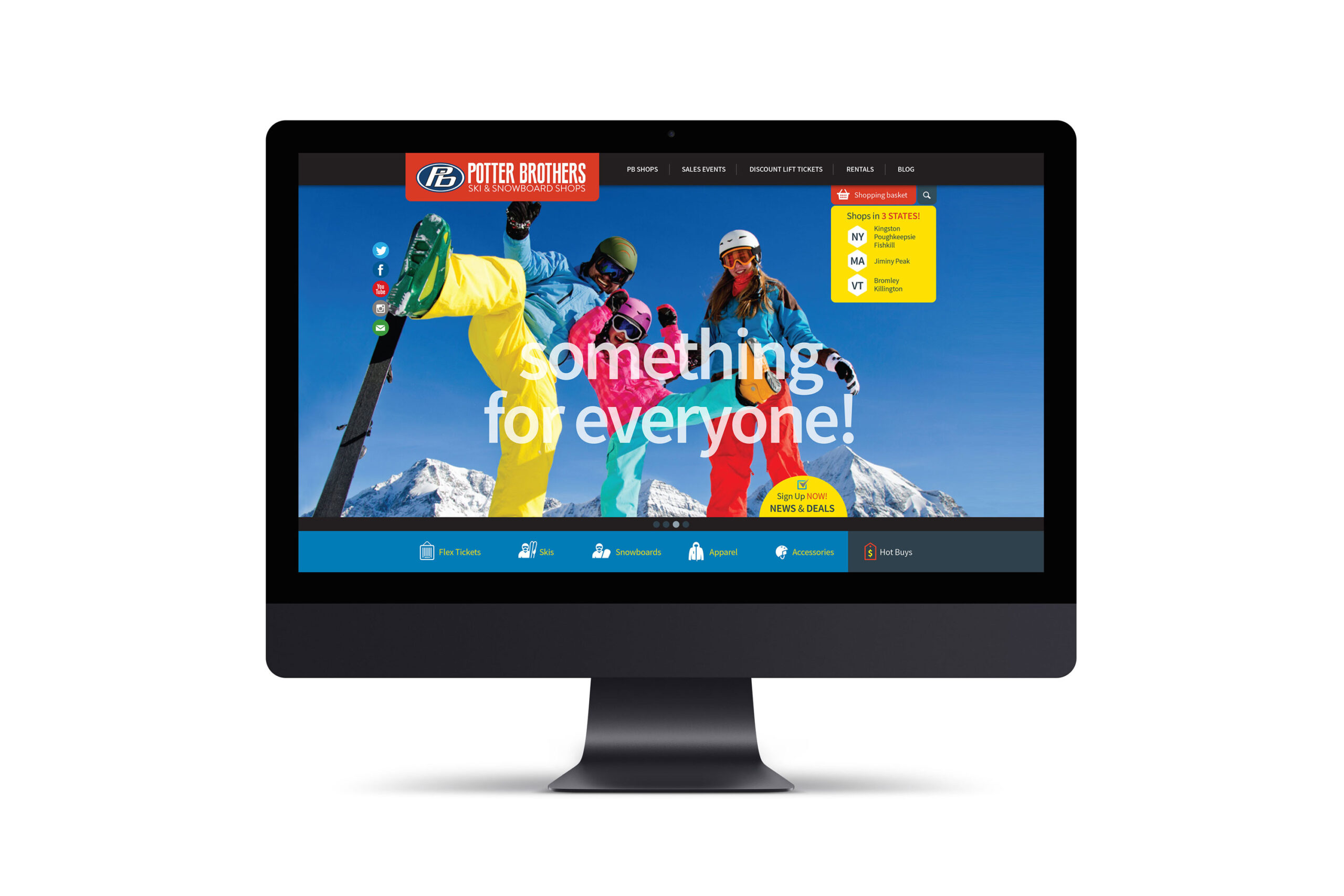 iMac mockup of Potter Brothers website