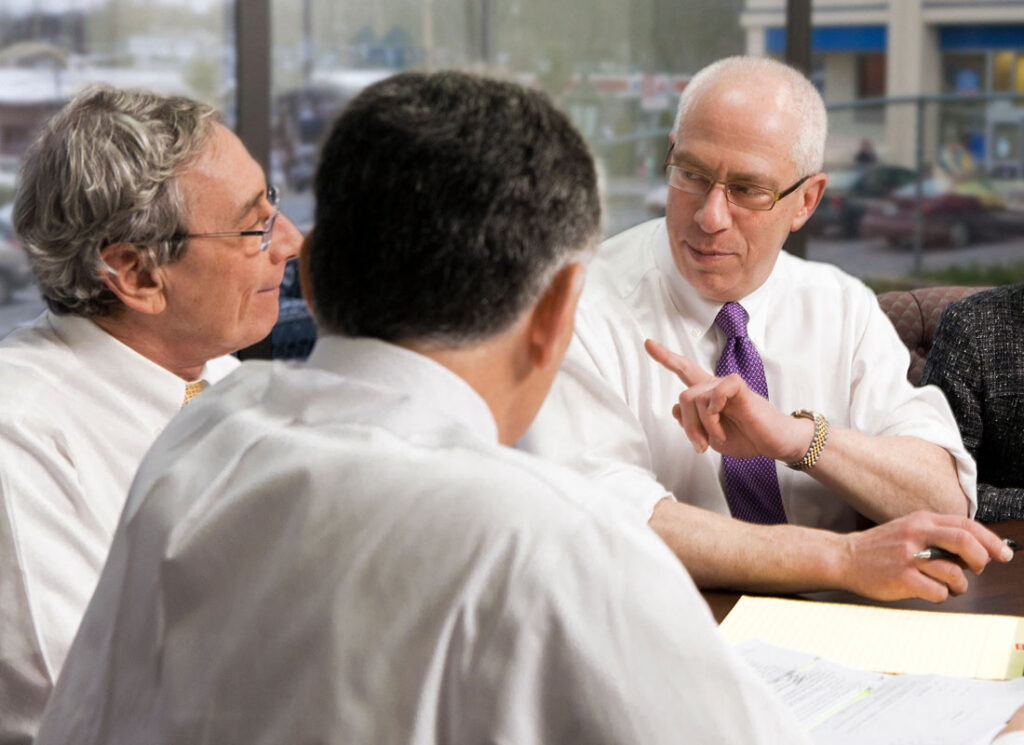 lawyers having a discussion