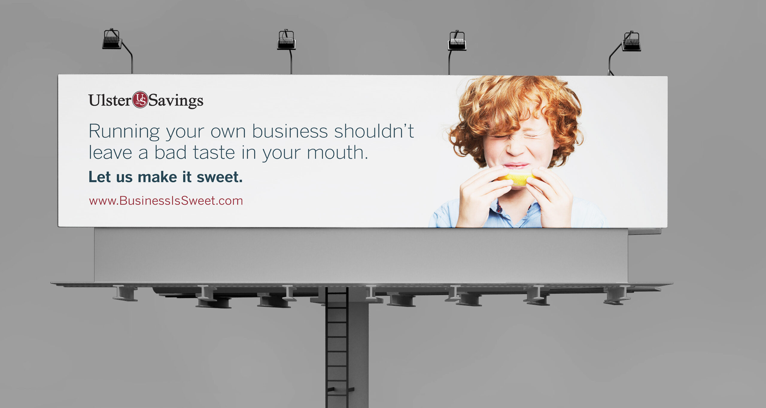 Billboard mockup of Ulster Savings Bank print ad
