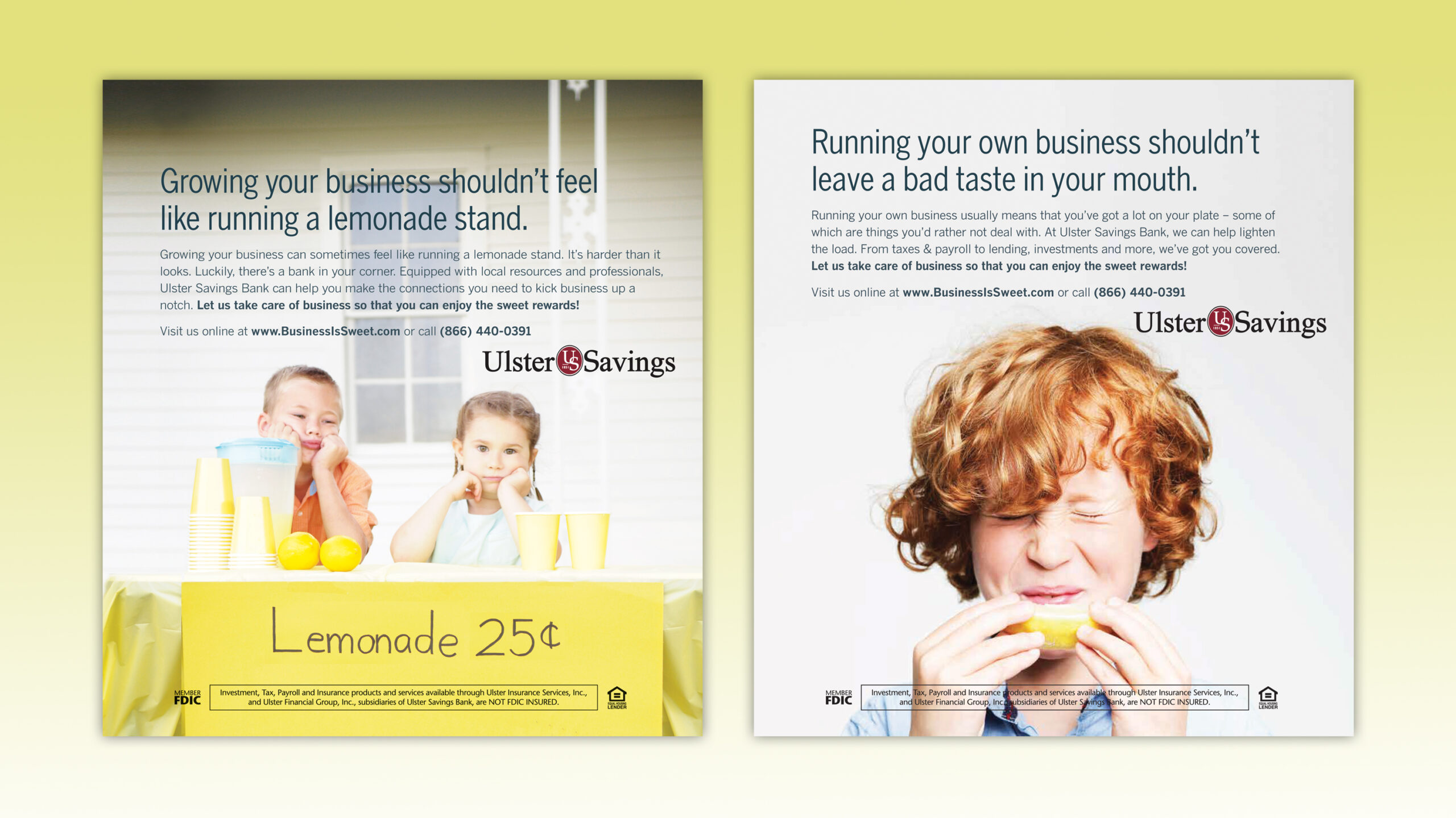 Ulster Savings Bank print ads