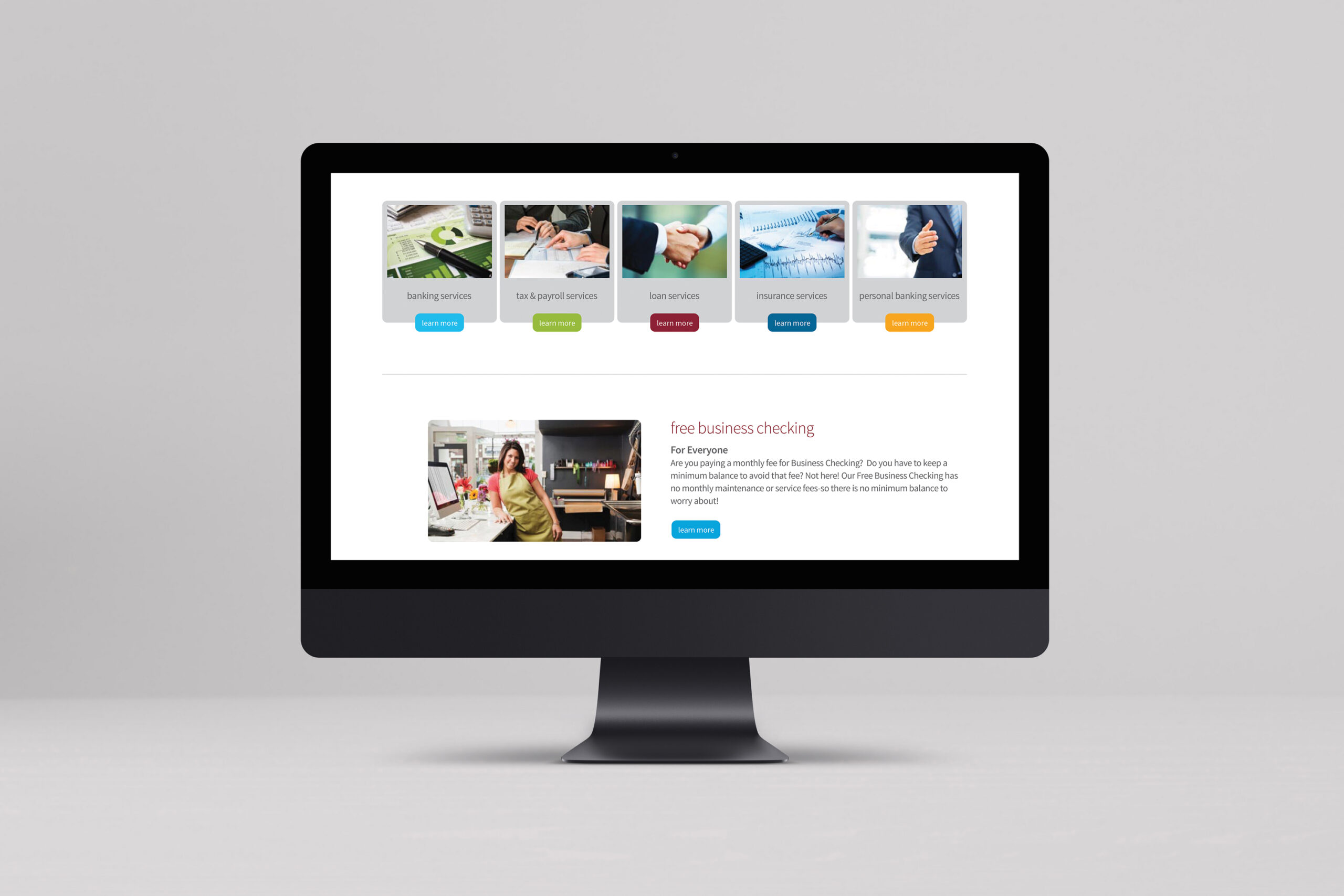 iMac mockup of Ulster Savings Bank website