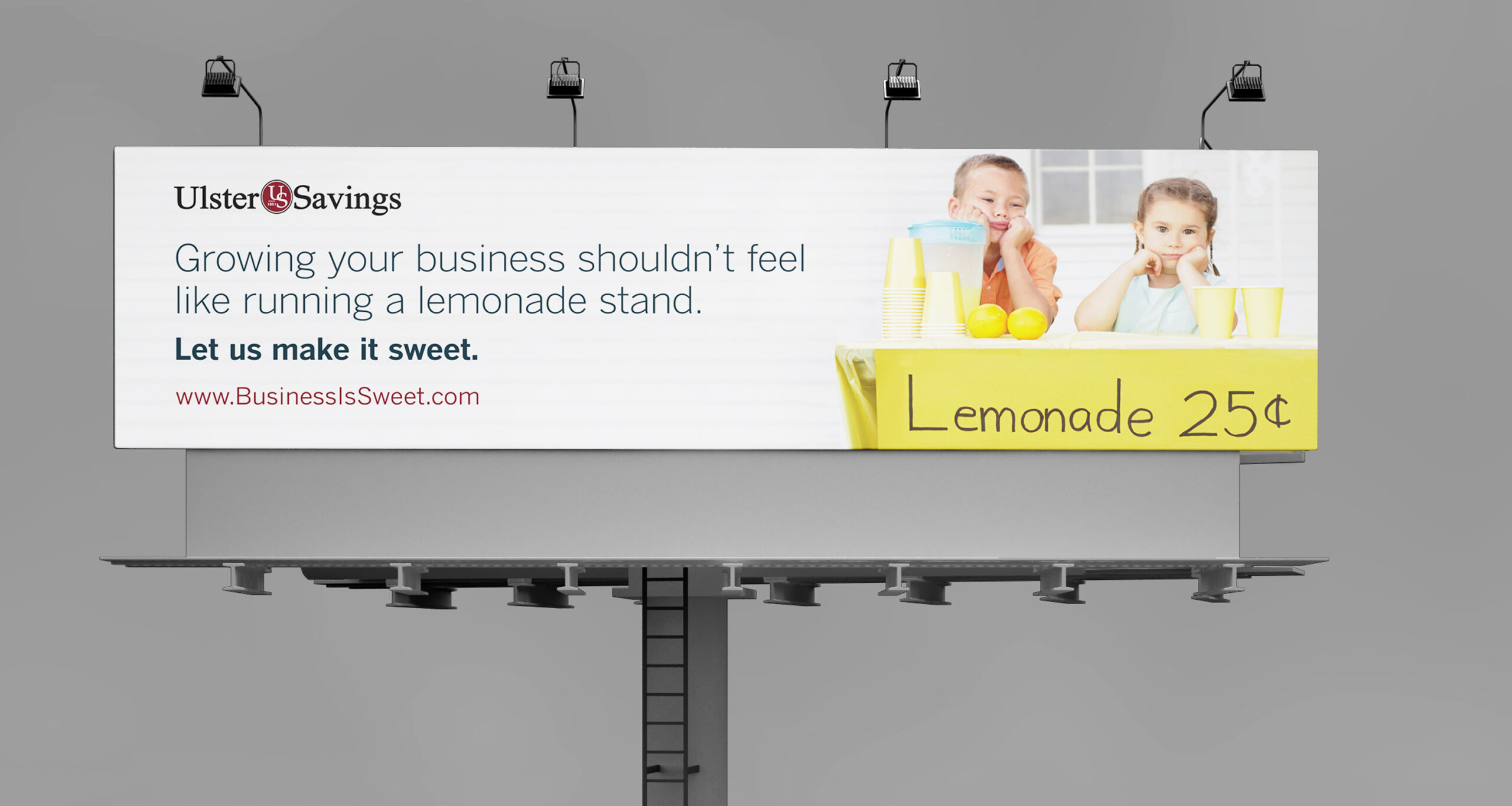 Billboard mockup of Ulster Savings Bank print ad