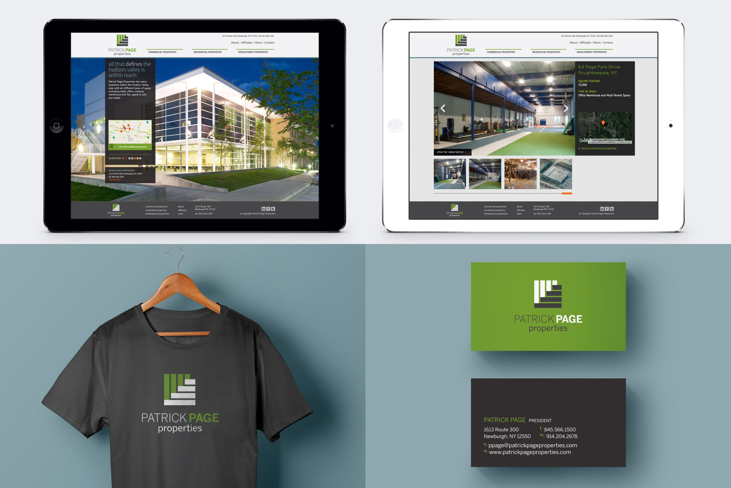 Page logos mockups on several items