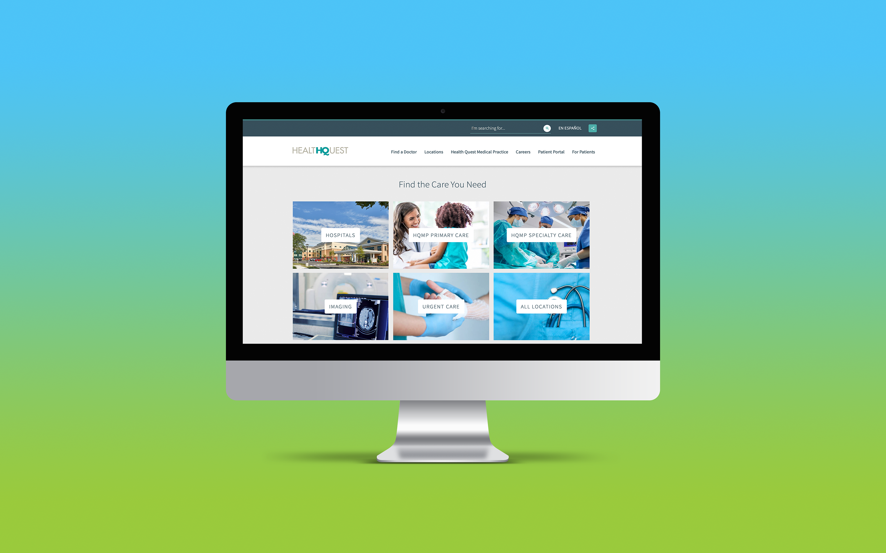Health Quest website iMac mockup