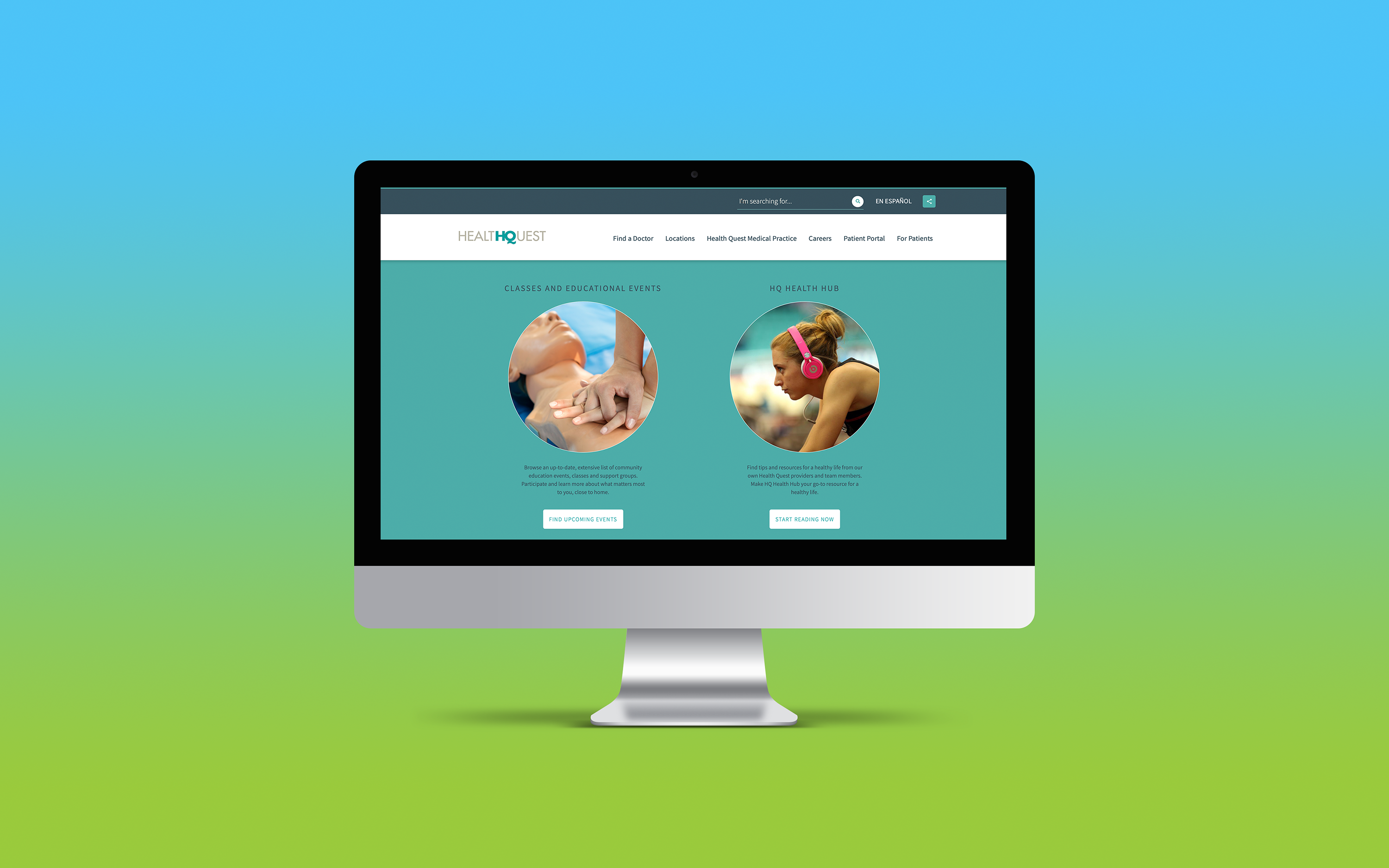 Health Quest website iMac mockup