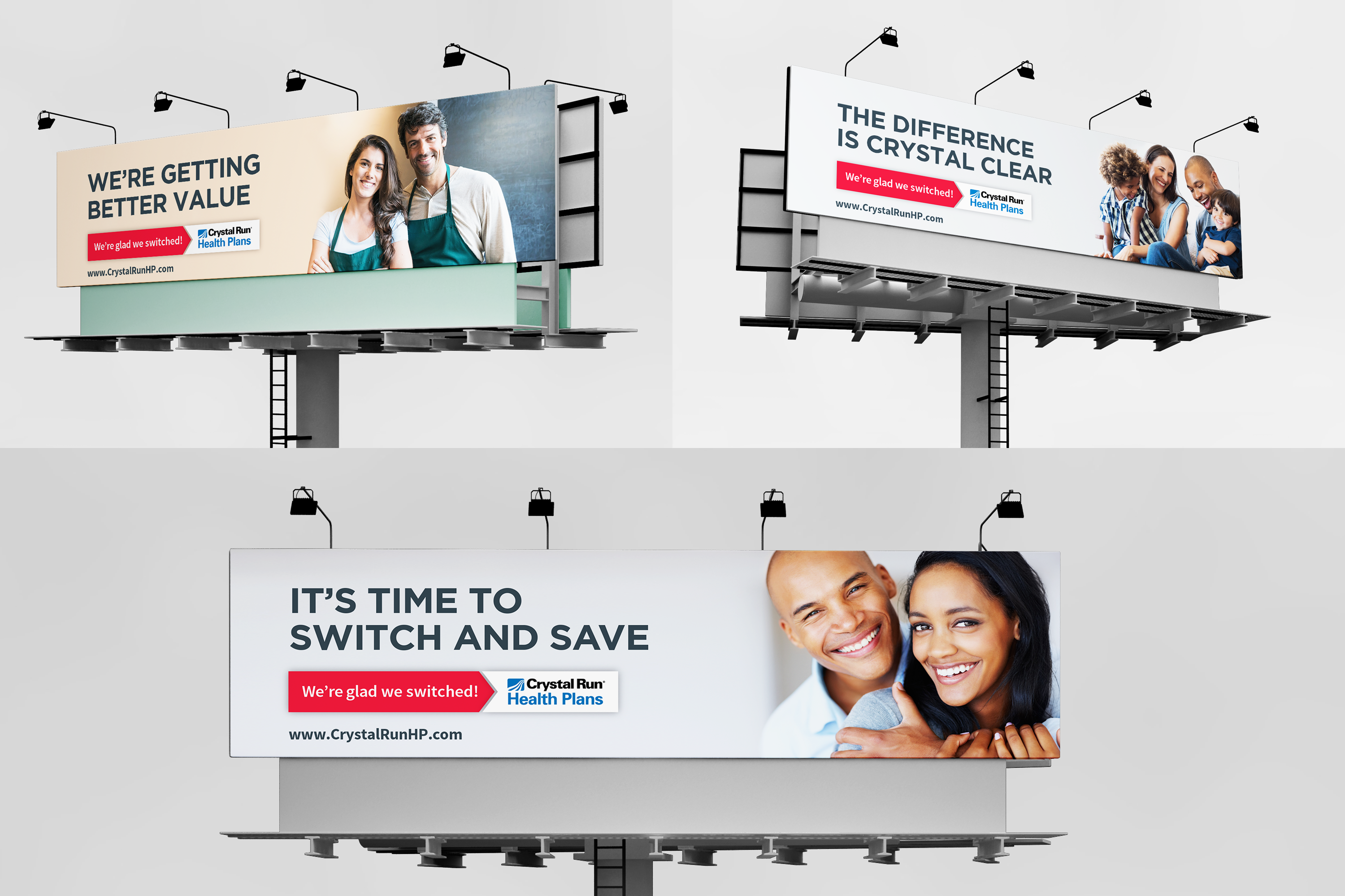 Crystal Run Health Plans billboard mockups