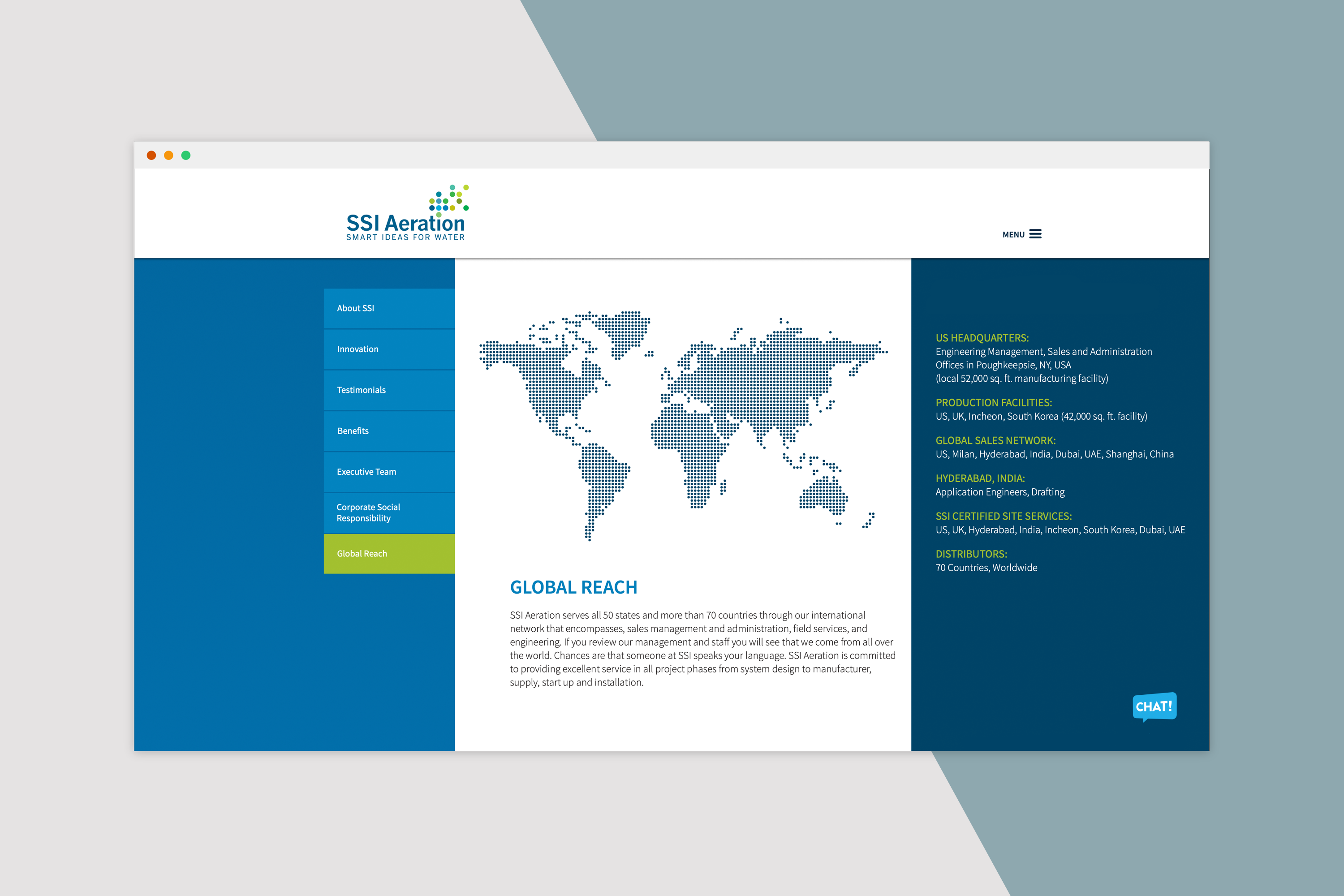 SSI Aeration website screenshot