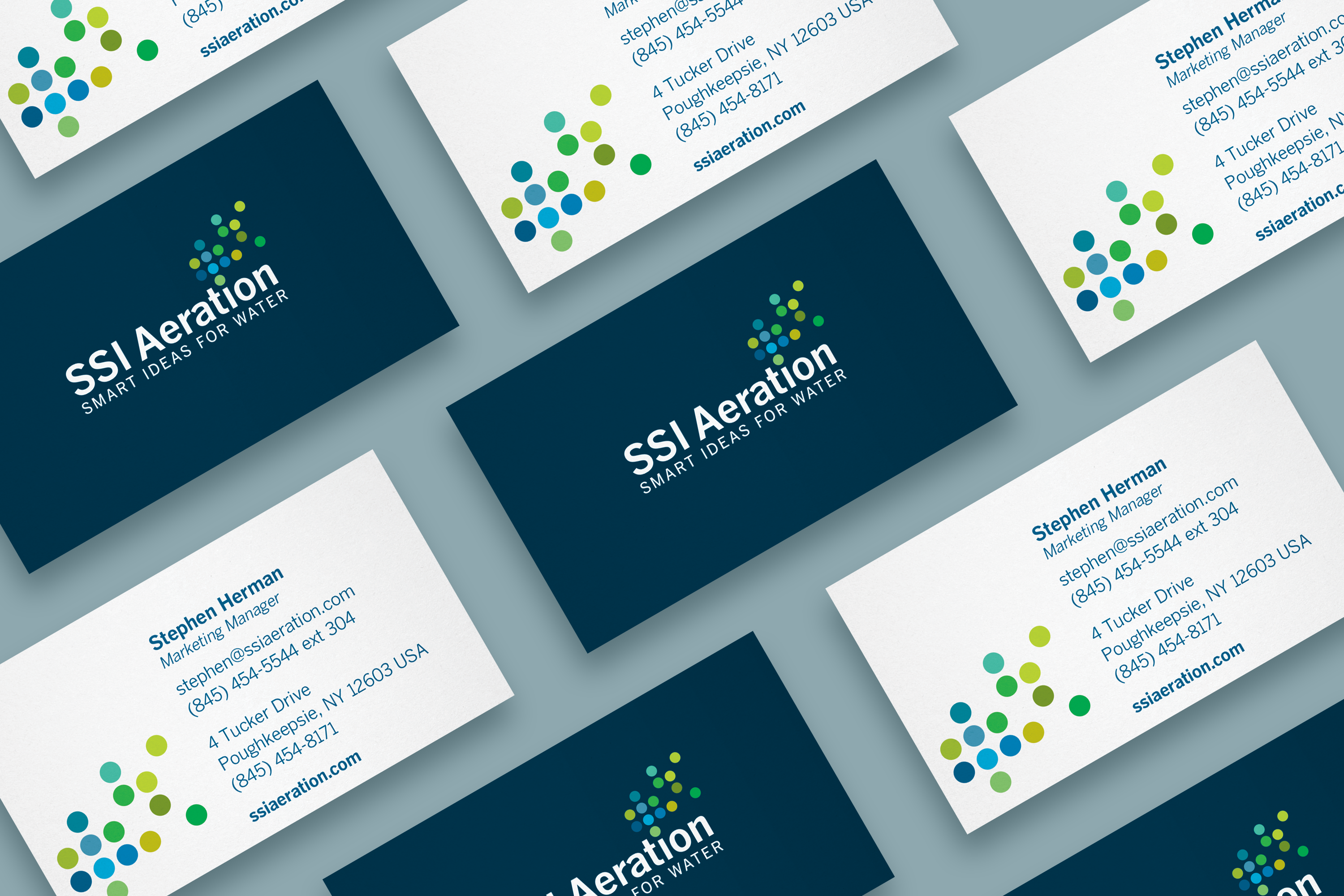 SSI Aeration logo business cards
