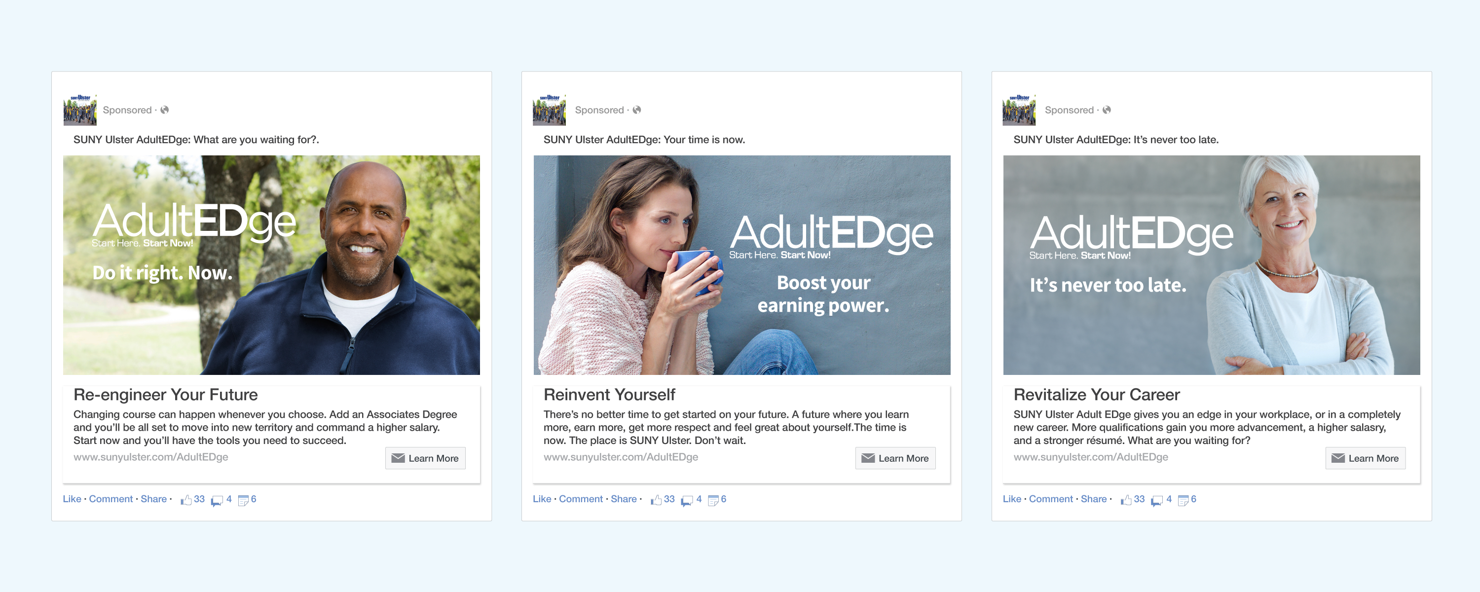 SUNY Ulster Facebook post mockups